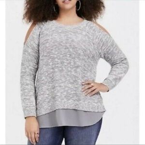 TORRID Gray Marled Knit Sweater Women’s Plus Size 0